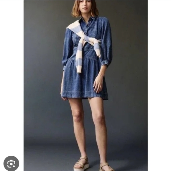 Anthropologie Cassidy Denim Mini Dress - Picture 1 of 6